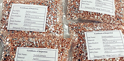 은 접점 AgCu 바이메탈 리벳의 안정적인 납품